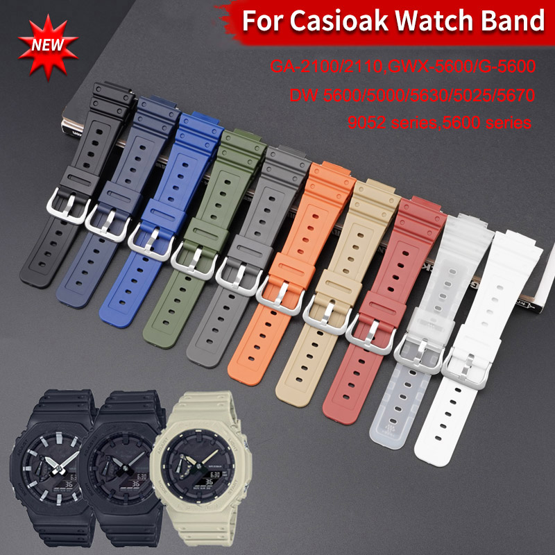 Casio Watch G-Shock Dw-5600 - ラバースポーツブレスレットカシオ,交換用リストバンド,ステンレススチールバックル,Tpu,ショックスポーツブレスレット2100, DW-5600, 16mm