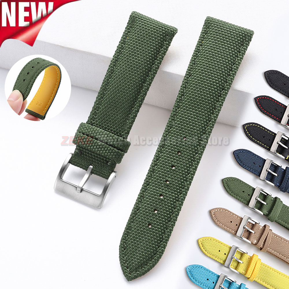Leather Strap Quick Release - 防水帆布時計バンドナイロンレザー時計バンド 20 ミリメートル 22 ミリメートルユニバーサルストラップ男性女性スポーツクイックリリースリストベルト