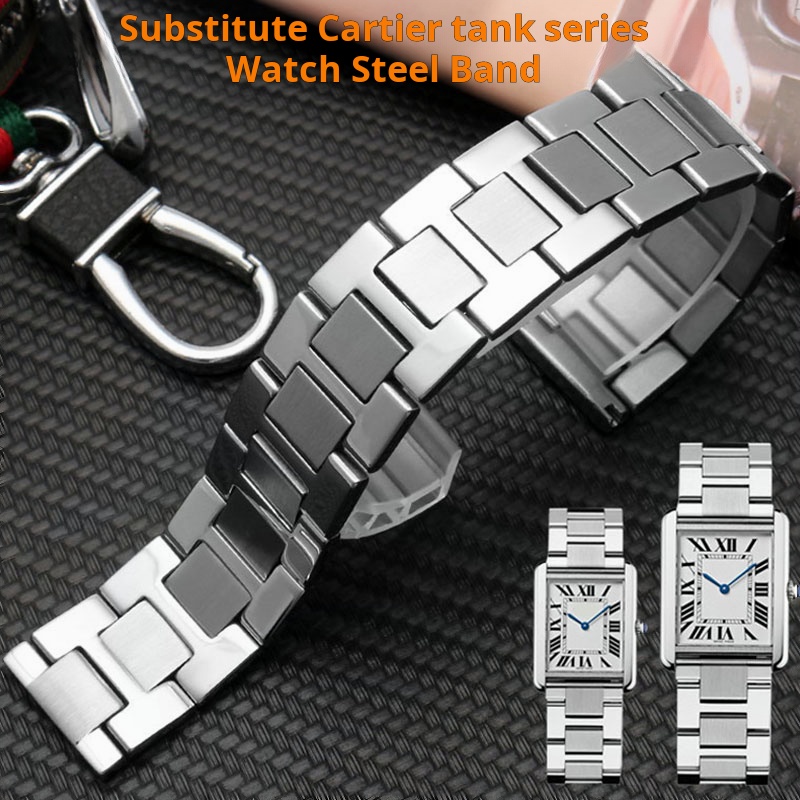 Cartier Watch Tank - ステンレス鋼の防水時計ストラップ,改良されたシルバーの時計バンド,cartioタンクに適合,316l,17.5, 20, 22, 23mm