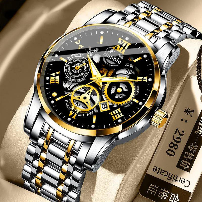 Seiko Watch 5 Sports - UTHAI 腕時計男性用トレンディなハイエンドライト高級多用途クォーツ腕時計防水ローマ中空男性の時計時計