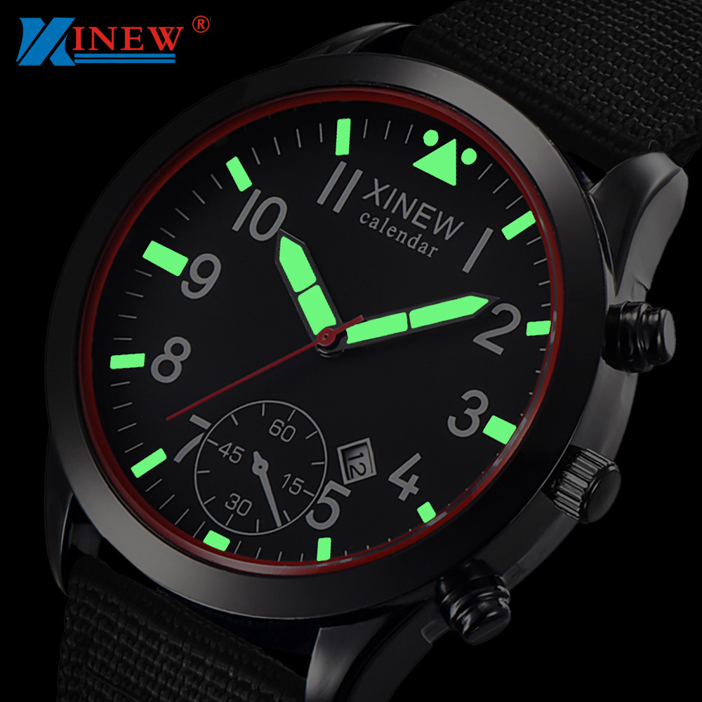 Canvas Strap Watch - 2020 xinew-メンズウォッチ,ミリタリー腕時計,発光カレンダー付きクォーツウォッチ,ミリタリー,軍隊,スポーツ,男性