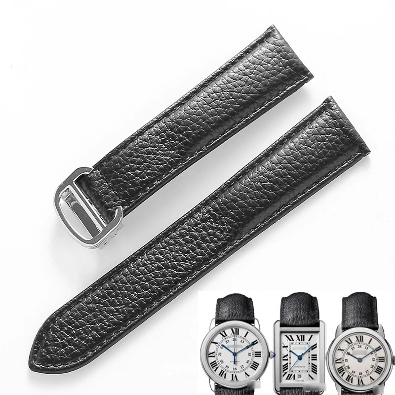 Cartier Watch Tank - 本革時計ストラップカルティエタンクロンドンソロソフト快適なライチパターン時計バンド 20 ミリメートル 22 ミリメートル 23
