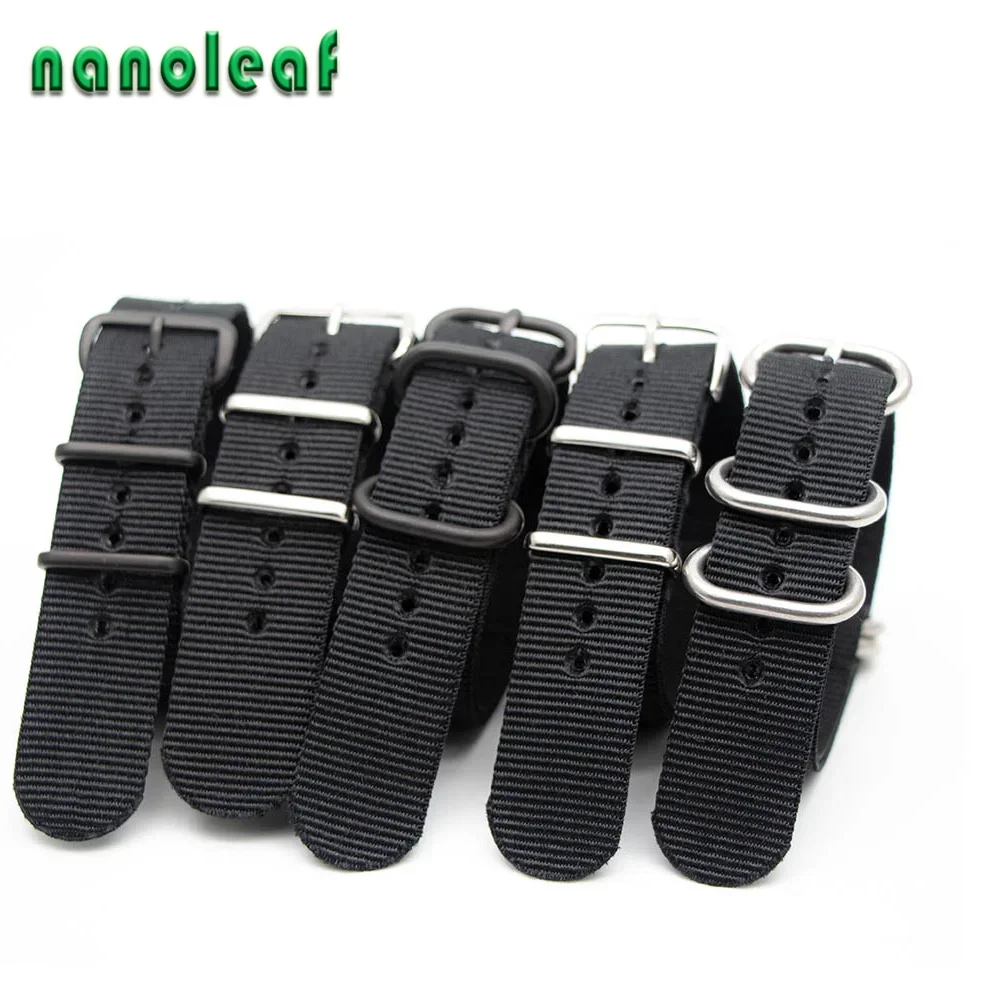 Nato Strap Nylon - 黒ナイロン時計バンド機械式時計スポーツブレスレット交換ストラップ 18 ミリメートル 20 ミリメートル 22