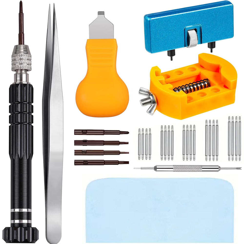 Spring Bar Tool Set - 時計バッテリー交換キット,ドライバー,時計ケース,栓抜き,スプリングバー,ピンセット,32個