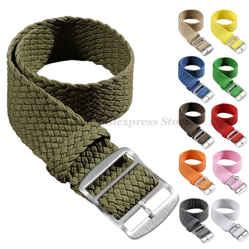 Perlon Strap Woven - 織ナイロンストラップペロン時計バンド高品質ファッション 14 ミリメートル 16 ミリメートル 18