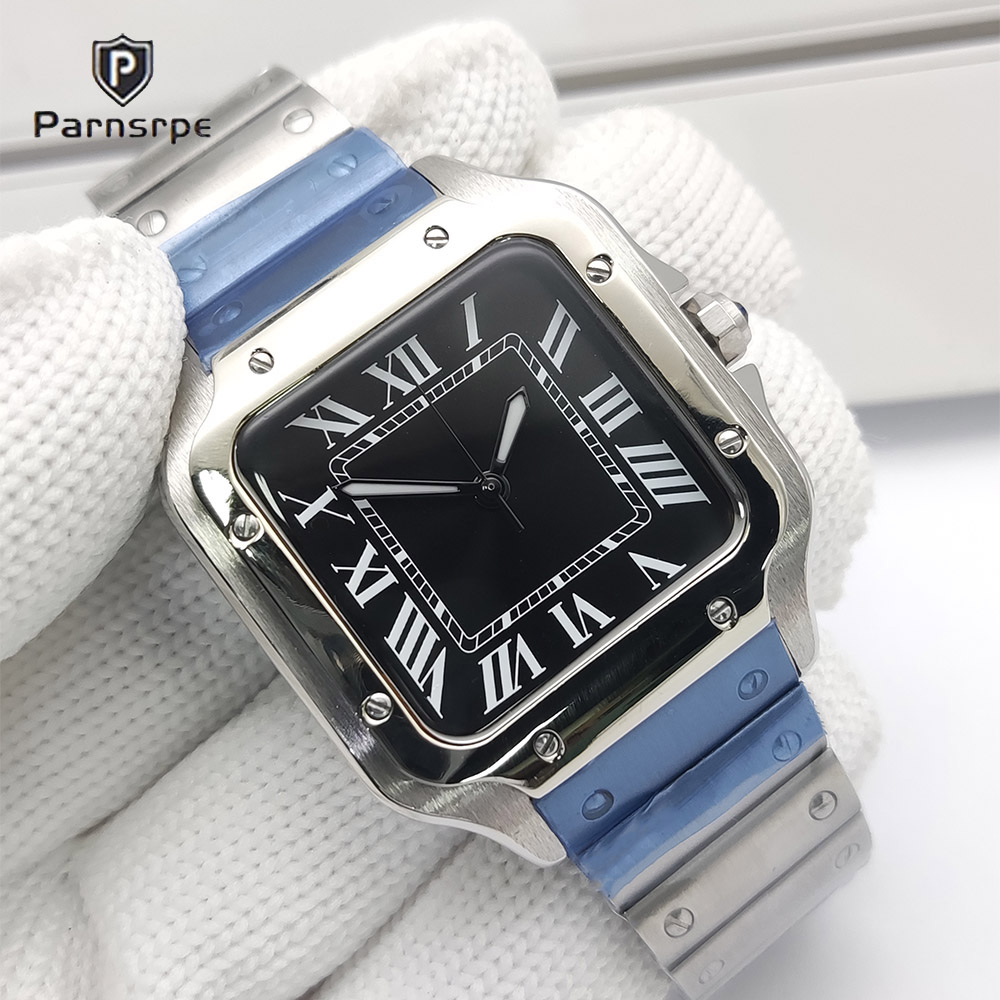 Cartier Watch Tank - メンズ腕時計スクエアケース新しい NH35 腕時計自動スポーツウォッチ防水ファッションデザイン日本御代田 NH35 腕時計リロイ Hombre