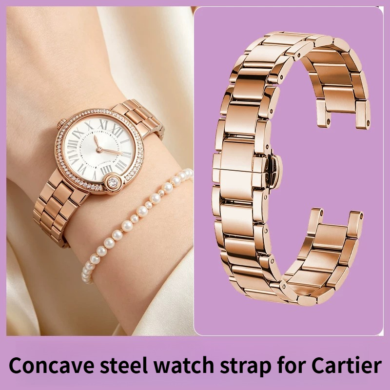 女性用ノッチ付きステンレススチール時計ストラップ カルティエ - Cartier Watch Ballon Bleu のレビューと価格
