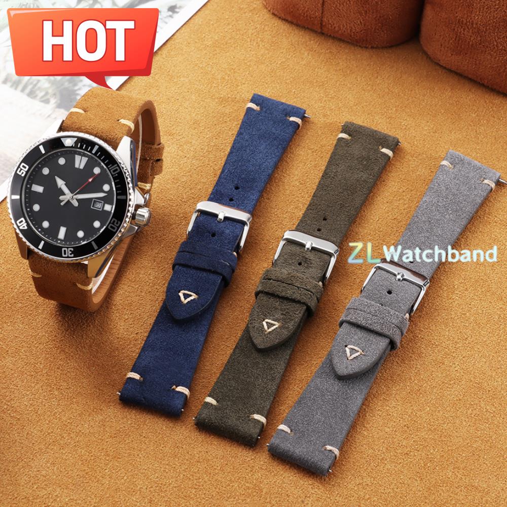 プレミアムグレードクイックリリーススエードレザー腕時計ストラ - Suede Strap Watch のレビューと価格