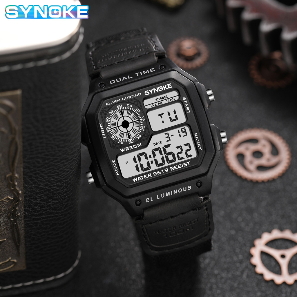 Synoke 屋外軍事デジタル腕時計男性ファッションレトロナ - Canvas Strap Watch のレビューと価格