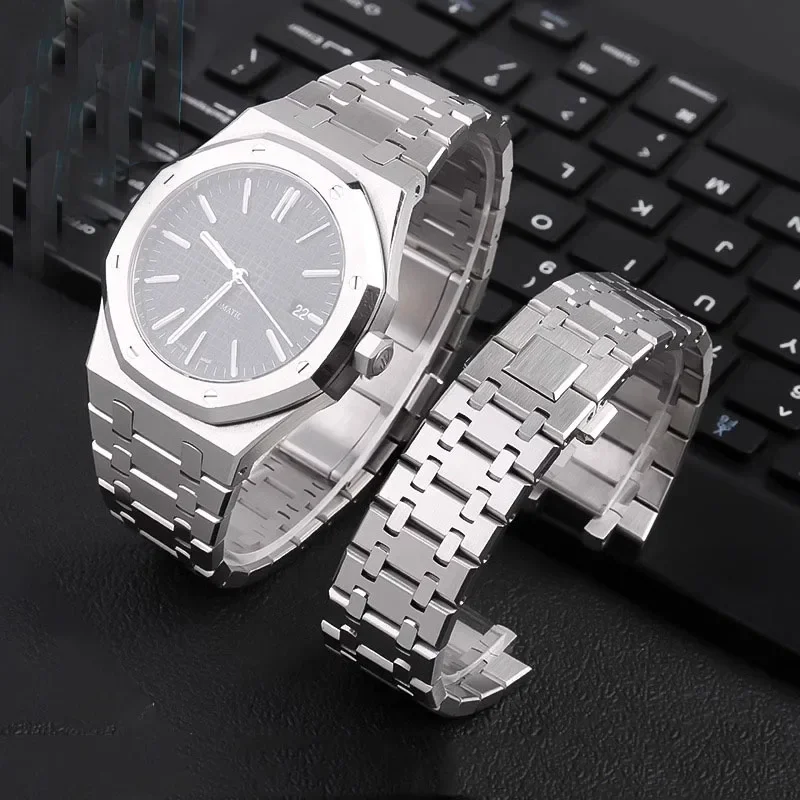904ソリッドステンレススチール製時計バンド AP 1540 - Audemars Piguet Watch Royal Oak のレビューと価格