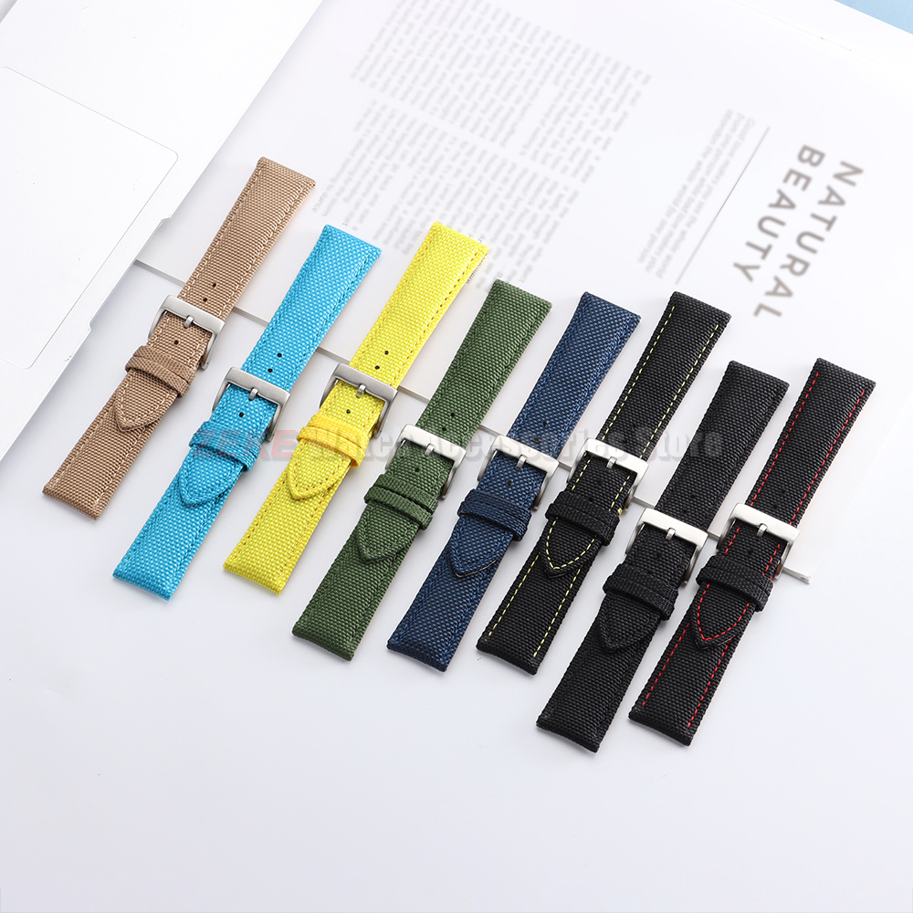 防水帆布時計バンドナイロンレザー時計バンド 20 ミリメート - Leather Strap Quick Release のレビューと価格