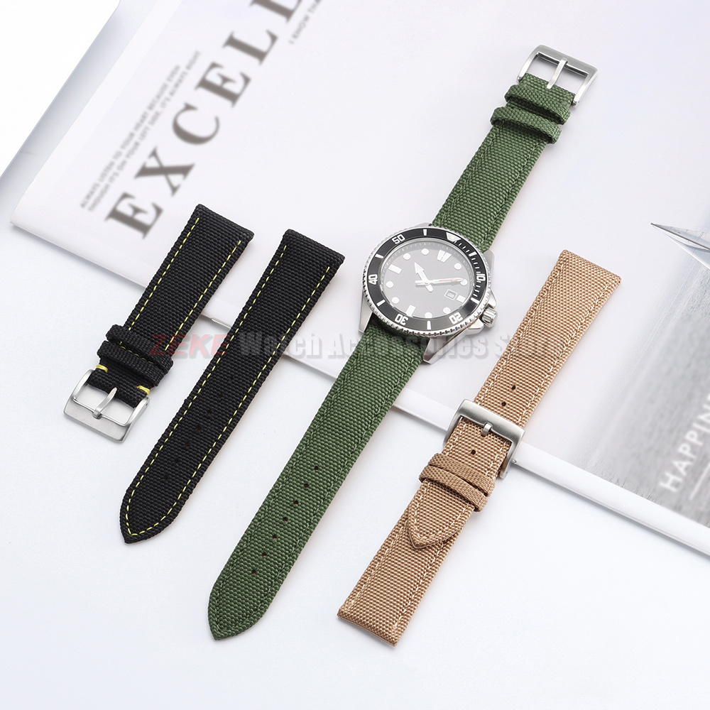 防水帆布時計バンドナイロンレザー時計バンド 20 ミリメート - Leather Strap Quick Release のレビューと価格
