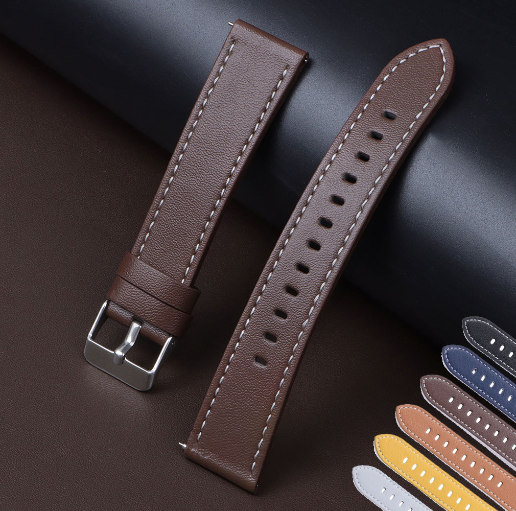 本物のカーフスキンレザー時計バンドクイックリリース時計バンド - Leather Strap Quick Release のレビューと価格