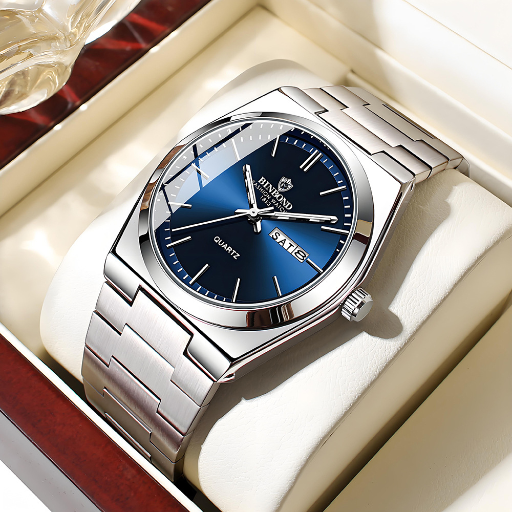 BINBOND 本物のメンズ腕時計ライト高級ステンレス鋼ダブ - Seiko Watch 5 Sports のレビューと価格