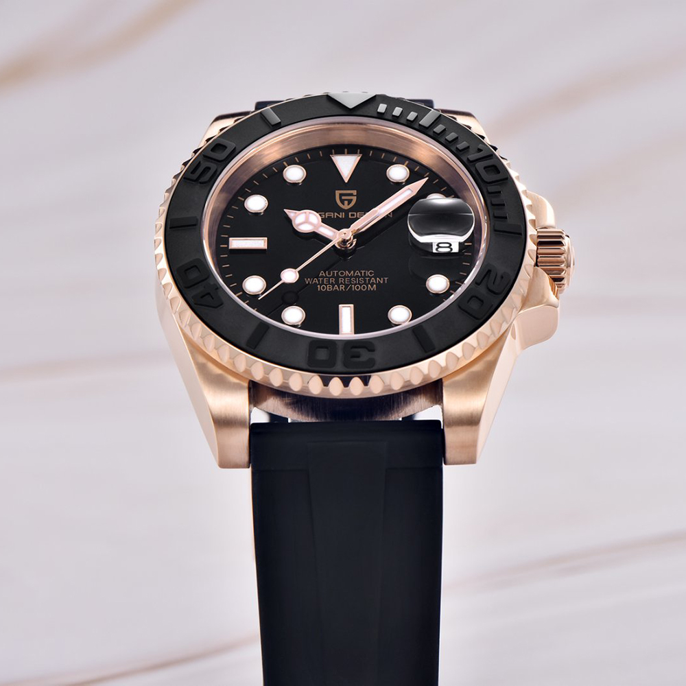 パガーニデザイン 自動巻き腕時計 ローズゴールド ダイバーズ - Rubber Strap Diver のレビューと価格