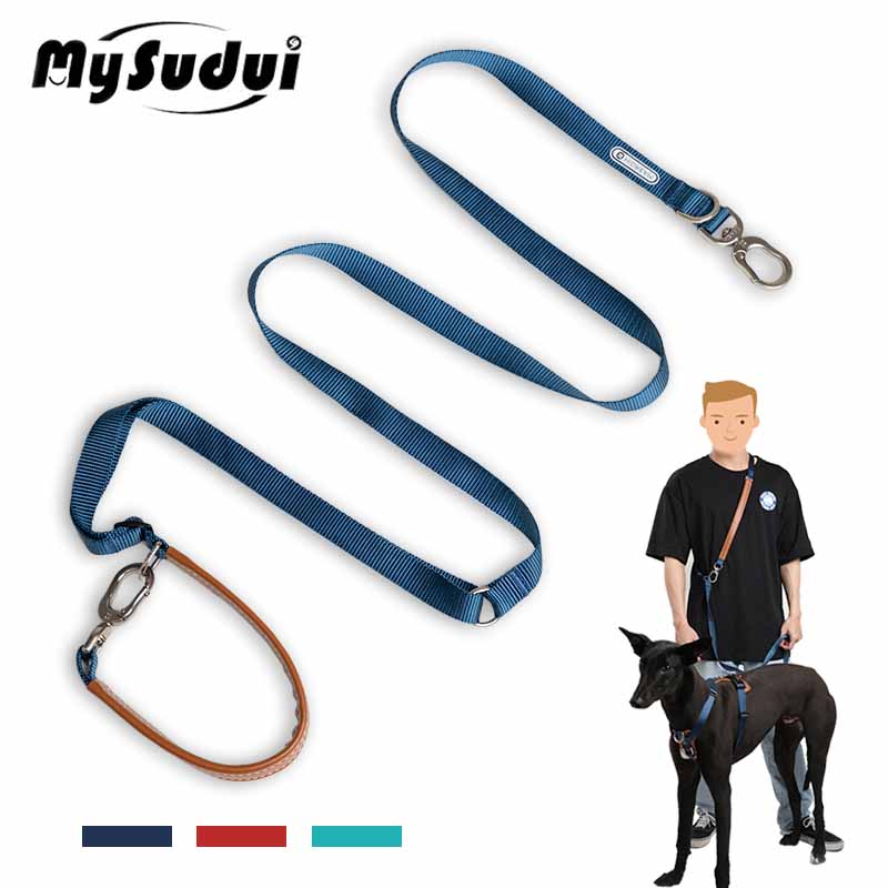 Mysudui 5 1多機能調節可能な犬のリードでハンドフリ - Leather Strap Quick Release のレビューと価格