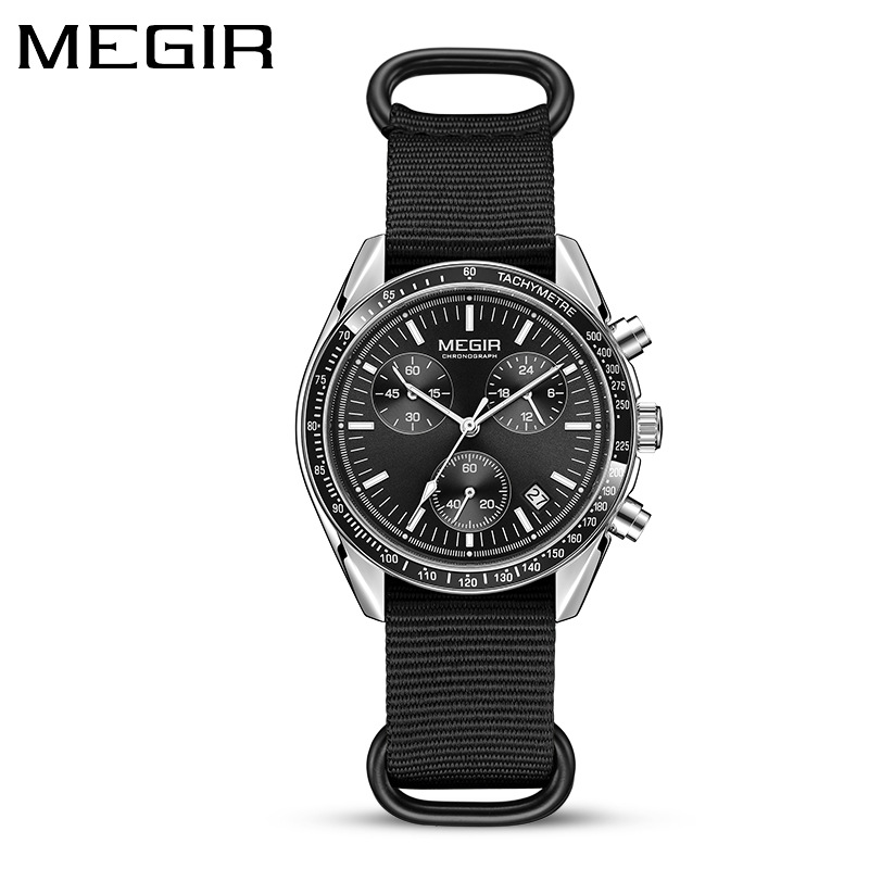 MEGIR 2247 メンズ高級クォーツ腕時計 キャンバス織 - Canvas Strap Watch のレビューと価格