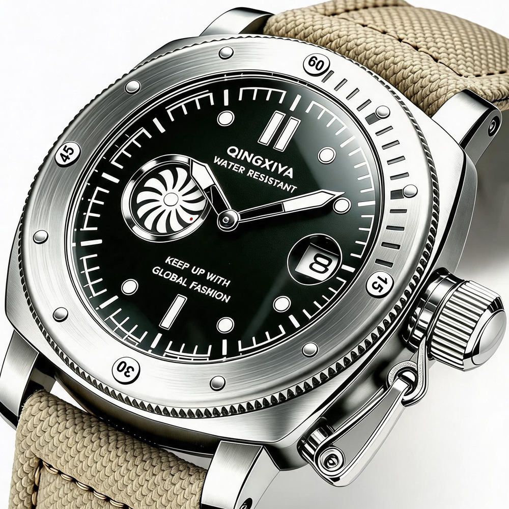 クールなクリエイティブカーキキャンバスストラップクォーツ時計 - Canvas Strap Watch のレビューと価格