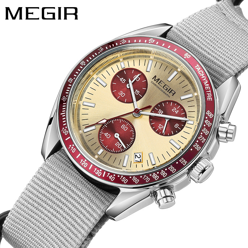 MEGIR 2247 新型高級メンズ腕時計 キャンバス編み込 - Canvas Strap Watch のレビューと価格