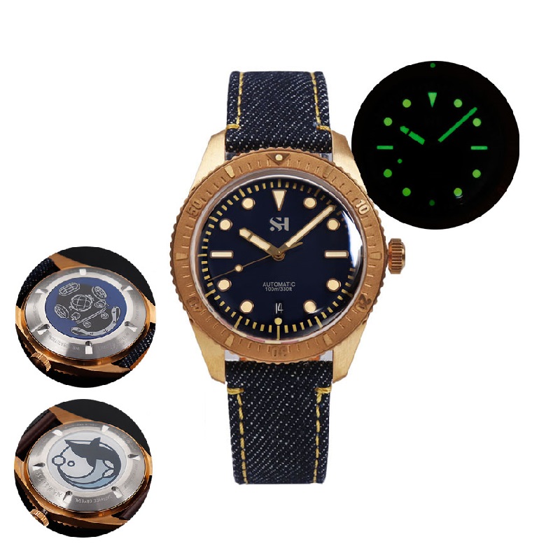 メンズメカニカルブロンズウォッチ,ハンドウィンド腕時計,se - Canvas Strap Watch のレビューと価格