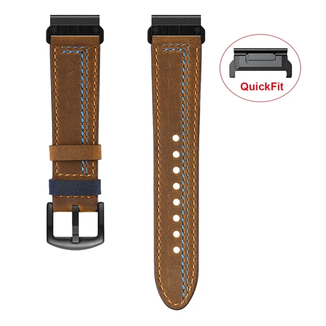 22 ミリメートル 26 ミリメートル本革ストラップガーミン - Leather Strap Quick Release のレビューと価格