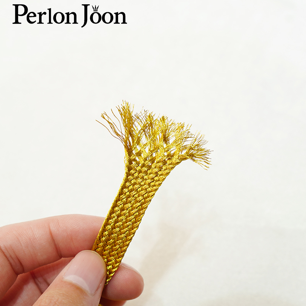 10 ヤード金糸ストラップウェビング織り刺繍三つ編みリボン装 - Perlon Strap Woven のレビューと価格