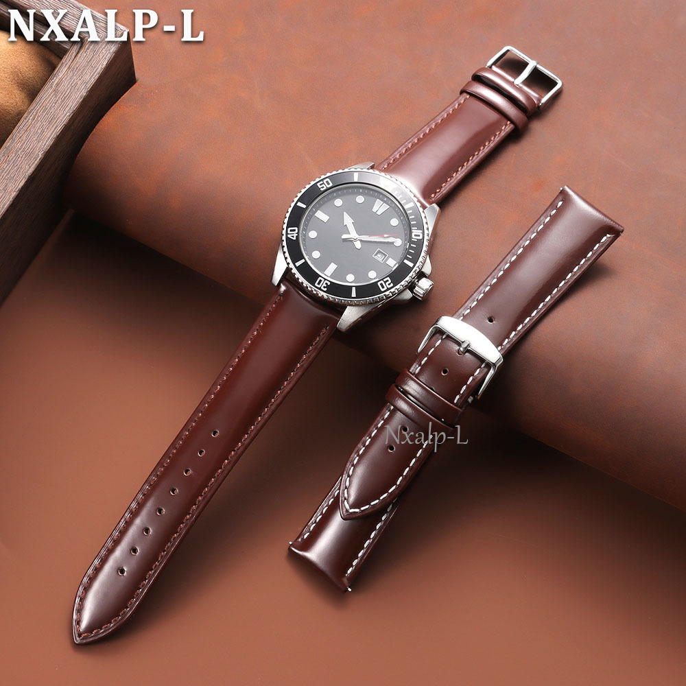 オメガ用オイルドレザーストラップ、セイコー時計バンド用 18 - Omega Watch Speedmaster のレビューと価格