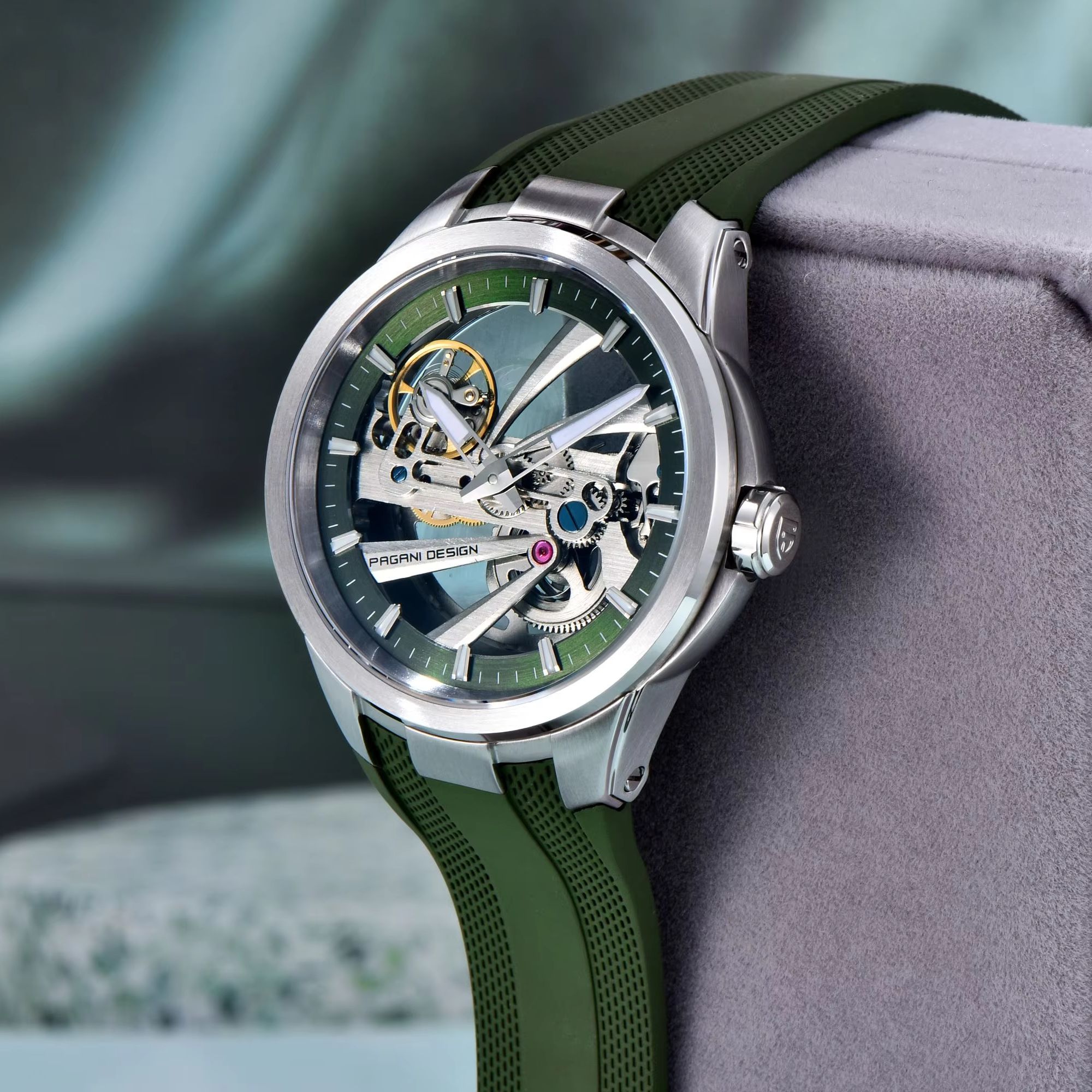グリーンスケルトン PAGANI DESIGN PDYS03 - Rubber Strap Diver のレビューと価格