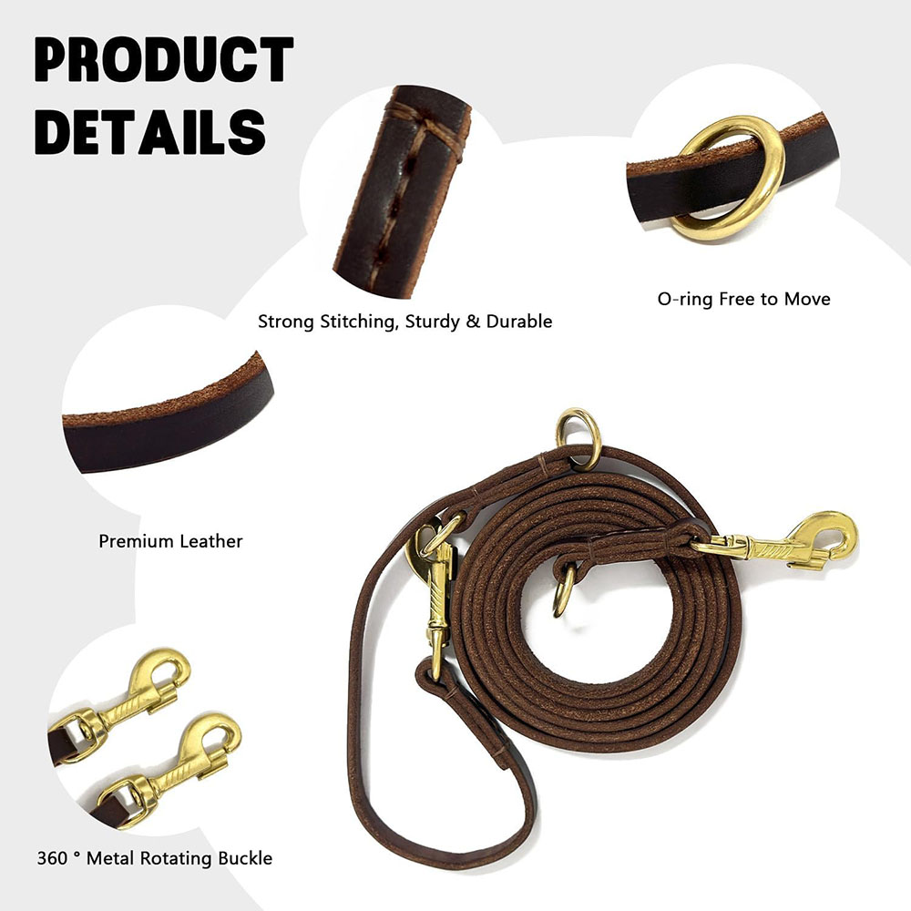 多機能レザー犬用リード、ハンズフリー犬用ランニングリーシュ、 - Leather Strap Quick Release のレビューと価格