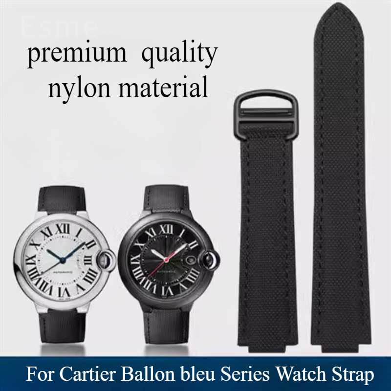 オリジナルブラックベイナイロン時計ストラップカルティエストラ - Cartier Watch Ballon Bleu のレビューと価格