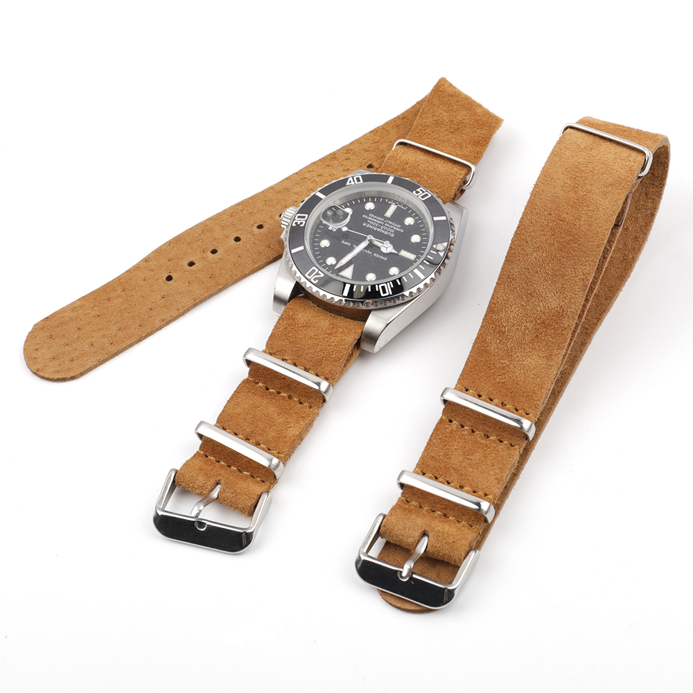 ソフトレトロスエード本革ストラップスポーツウォッチバンド 1 - Nato Strap Nylon のレビューと価格
