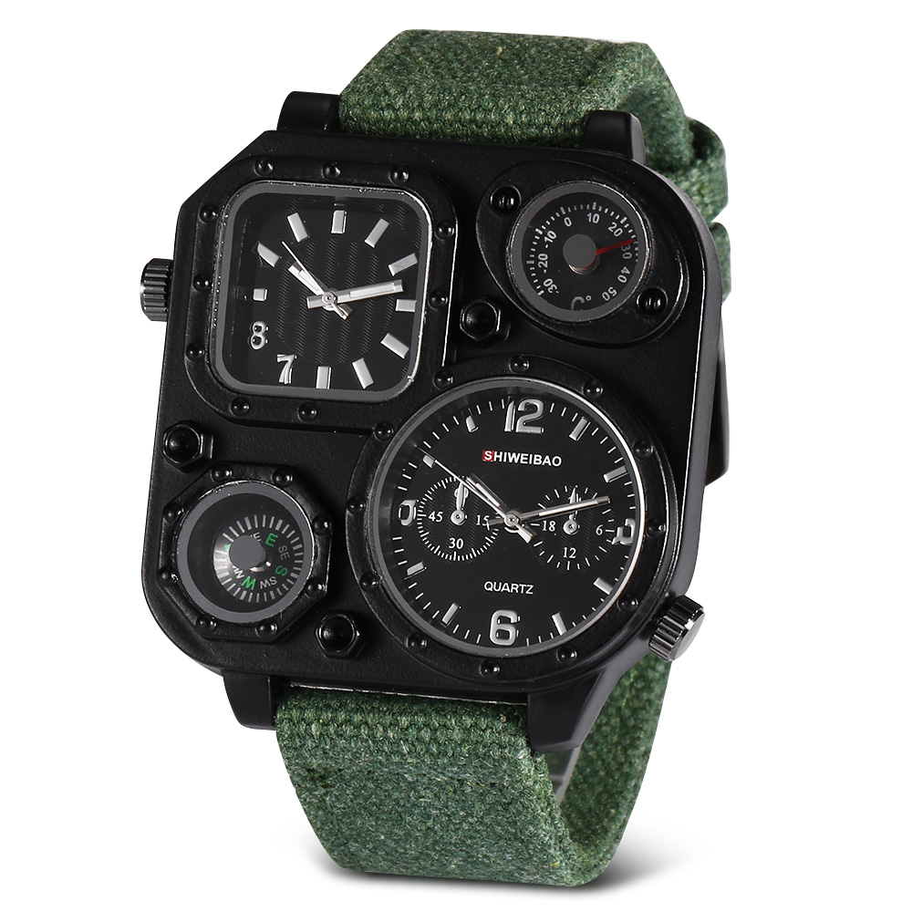 クォーツメンズウォッチトップブランドの高級キャンバスストラッ - Canvas Strap Watch のレビューと価格