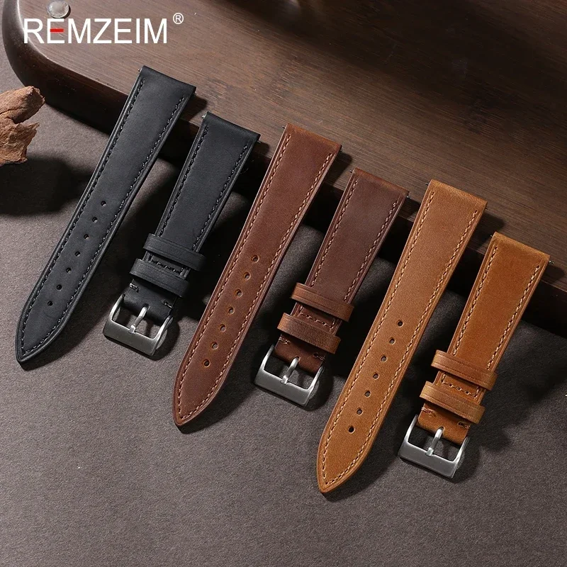 クレイジーホース-クイックリリースレザーウォッチストラップ、 - Leather Strap Quick Release のレビューと価格