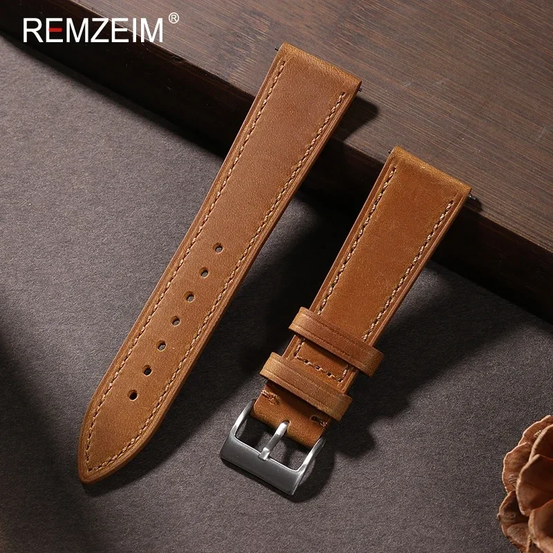 クレイジーホース-クイックリリースレザーウォッチストラップ、 - Leather Strap Quick Release のレビューと価格