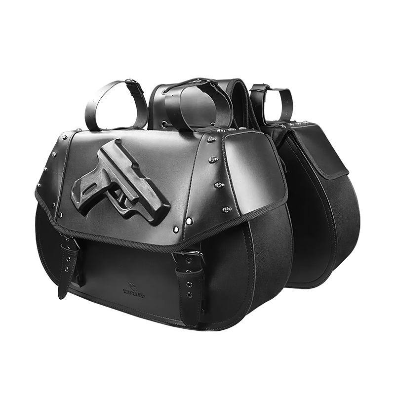 34L ユニバーサルオートバイ PU レザーサドルバッグ、パ - Leather Strap Quick Release のレビューと価格
