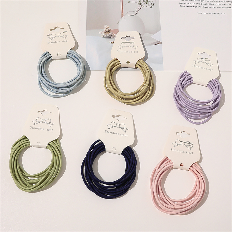 女の子と女性のための基本的な弾性シュシュ,ヘアアクセサリー, - Silicone Band Women のレビューと価格