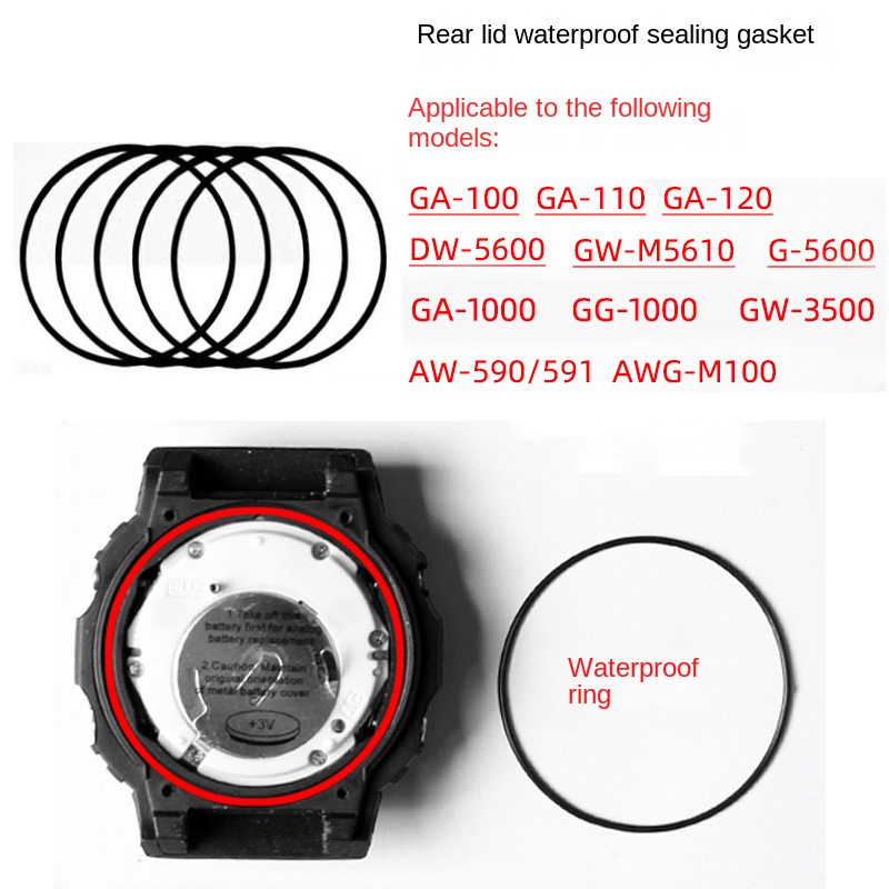 リアカバー防水リングカシオ G-SHOCK 時計シールリング - Casio Watch G-Shock Dw-5600 のレビューと価格