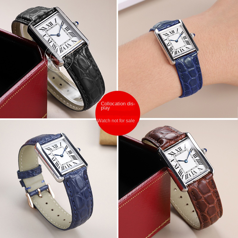 男性と女性のためのアリゲーターレザーストラップ,クロコダイル - Cartier Watch Santos のレビューと価格