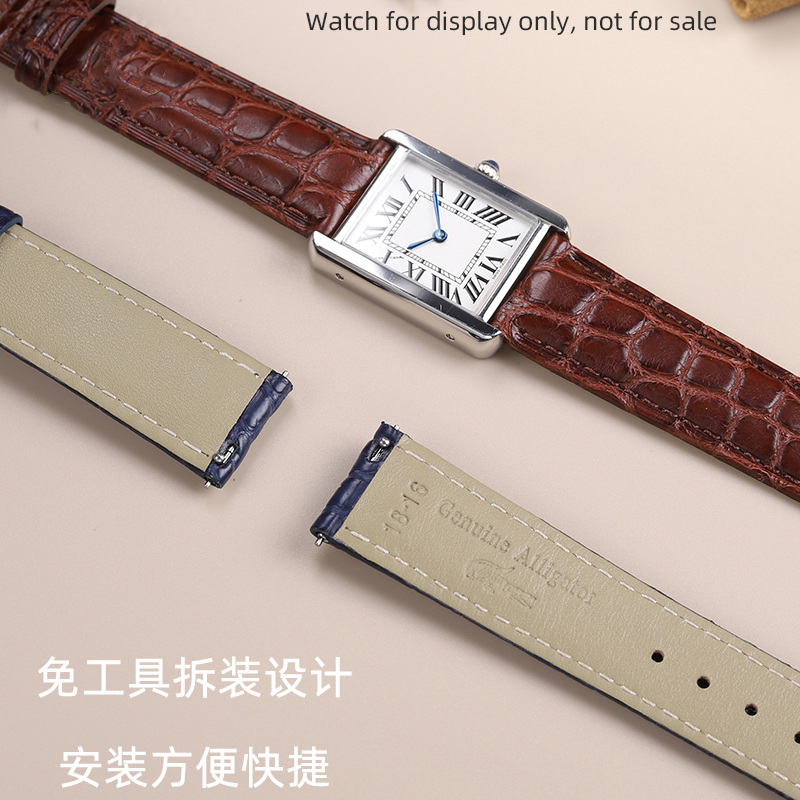 男性と女性のためのアリゲーターレザーストラップ,クロコダイル - Cartier Watch Santos のレビューと価格