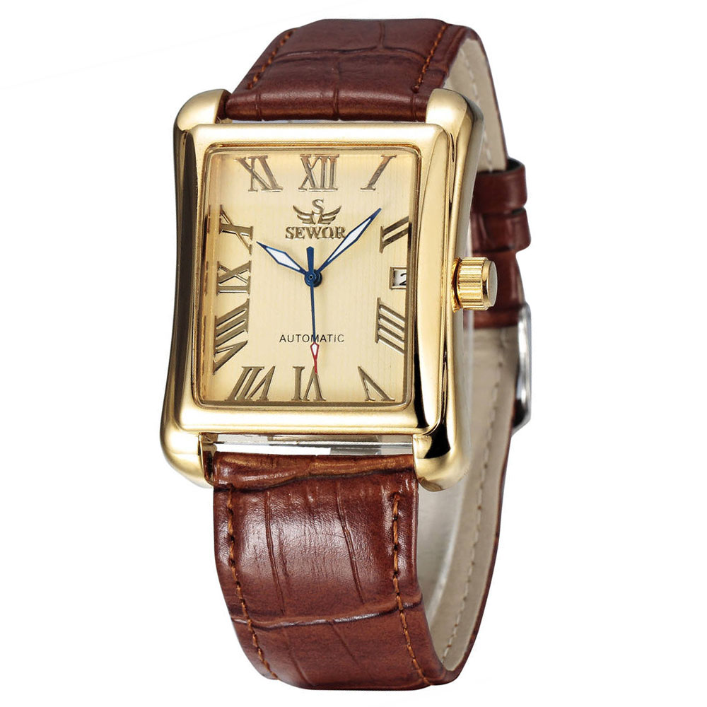 Sewor-男性用の長方形の高級機械式時計,クラシックなゴー - Cartier Watch Santos のレビューと価格