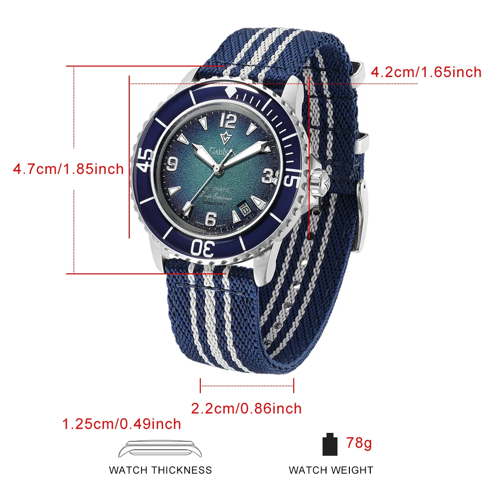 CADISEN ディープエクスプローラー MIYOTA 82 - Canvas Strap Watch のレビューと価格