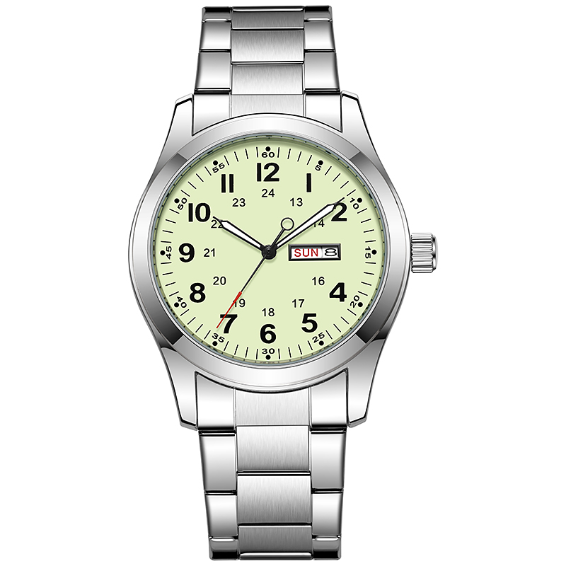 2026年メンズ42mm腕時計、暗闇で光る夜光文字盤、曜日日 - Canvas Strap Watch のレビューと価格