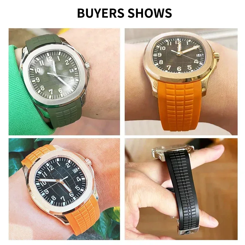 耐久性のあるシリコンウォッチストラップ,ラバーウォッチストラ - Patek Philippe Watch Aquanaut のレビューと価格