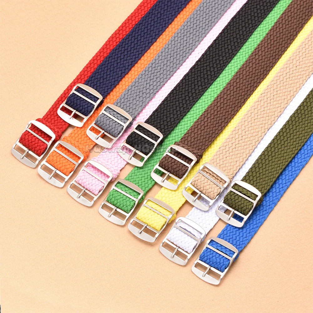 男性と女性のためのナイロン織り時計ストラップ,交換用ストラッ - Perlon Strap Woven のレビューと価格