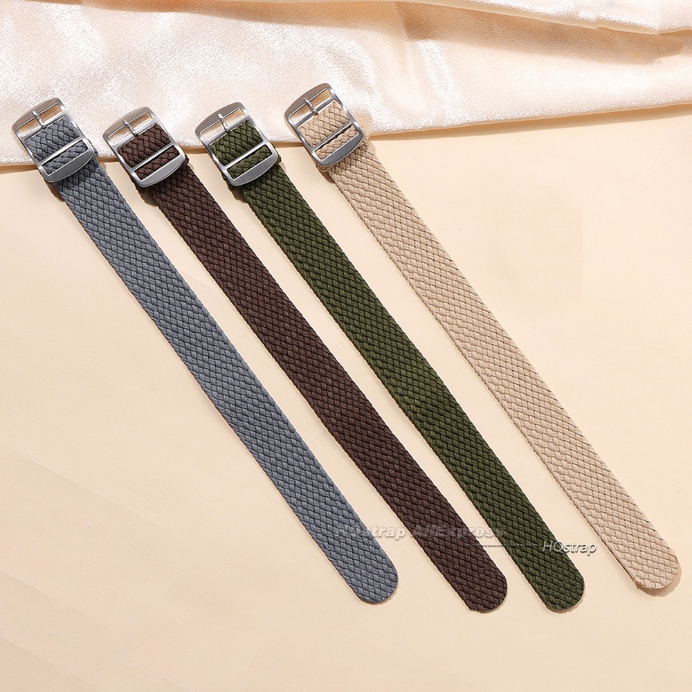 ナイロン織りキャンバス時計バンド 14mm 16mm 18m - Perlon Strap Woven のレビューと価格